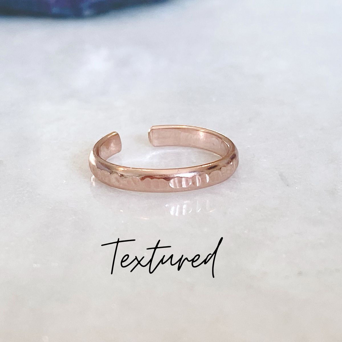 Rose Gold Hammered Toe Ring