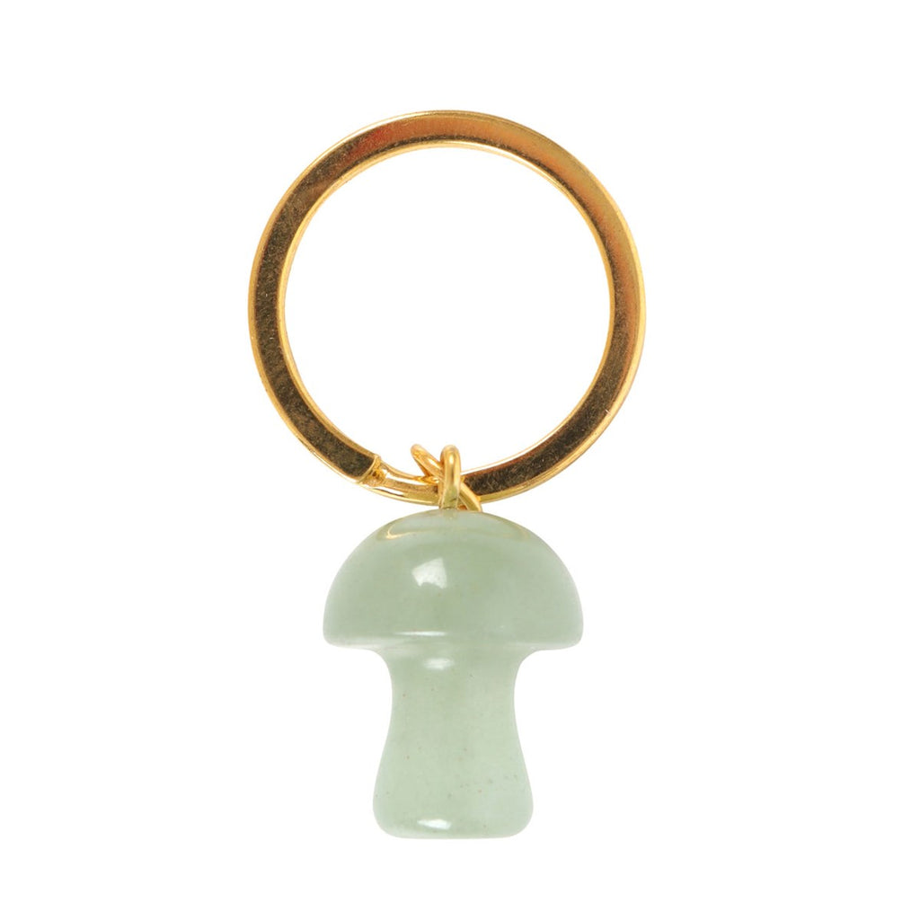 AVENTURINE CRYSTAL MUSHROOM KEYRING