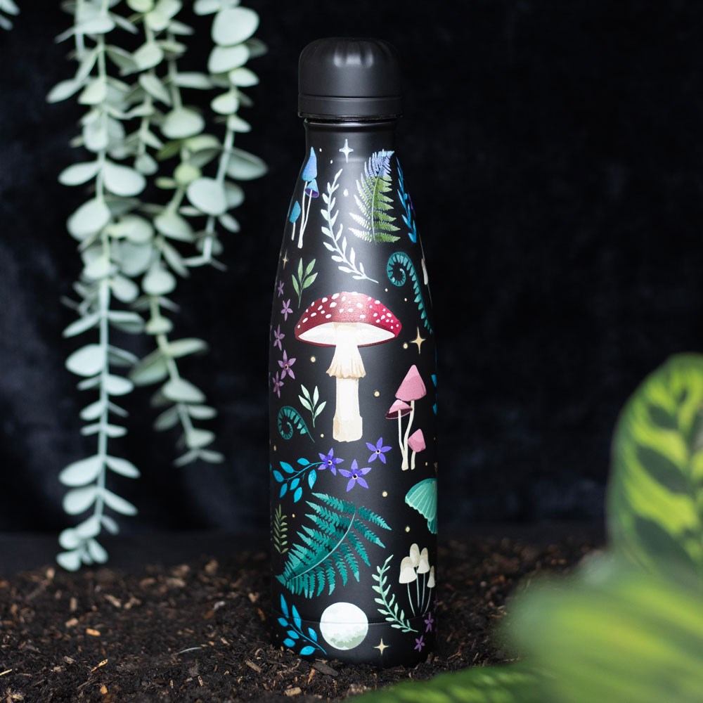 DARK FOREST PRINT METAL WATER BOTTLE