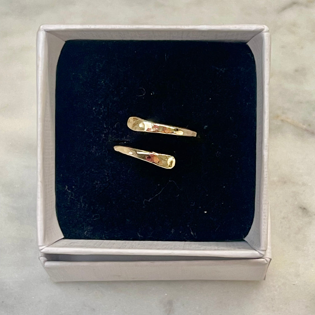 Adjustable Gold Thumb Ring | Handmade Silver Stacking Rings
