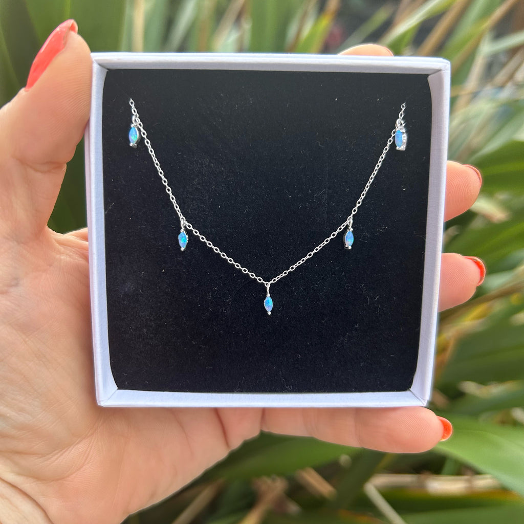 Marquise Blue Opalite Necklace | Crystal Necklaces