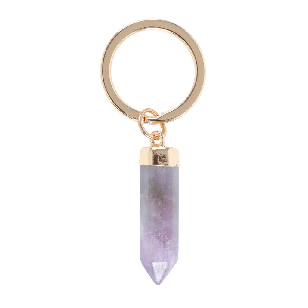 AMETHYST SEMI PRECIOUS CRYSTAL KEYRING