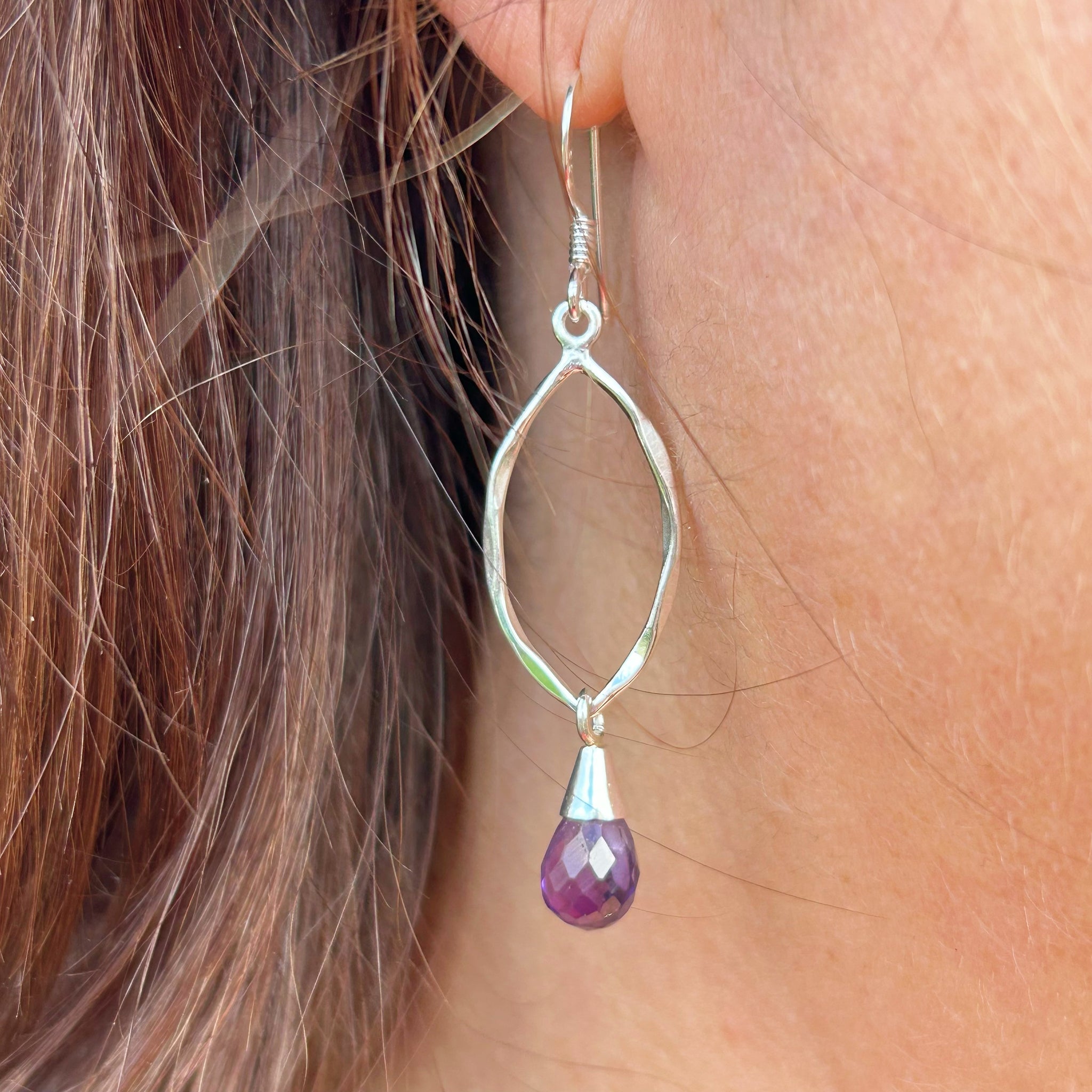 Amethyst Sage Chalcedony and selling Sterling Silver Earrings