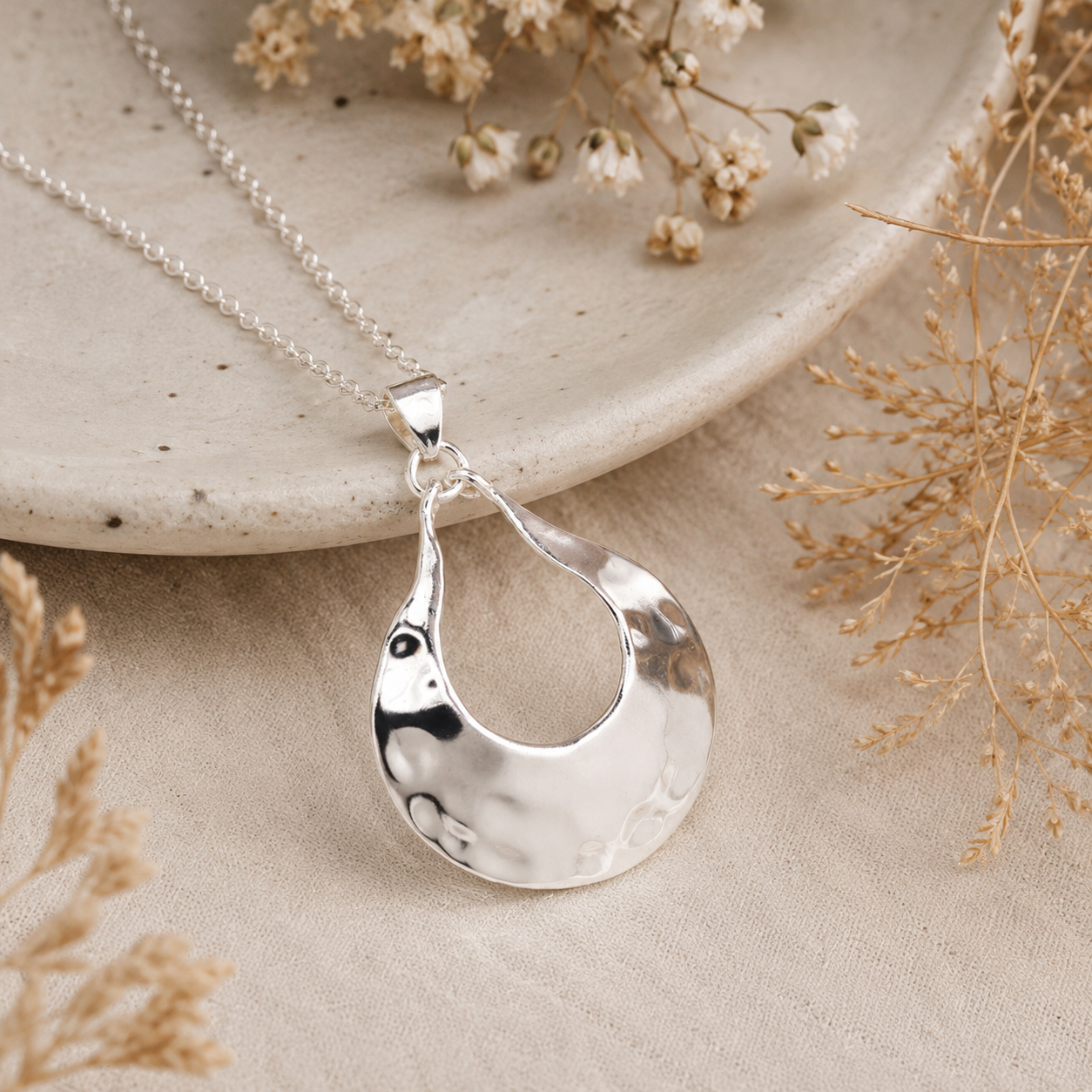 アクセサリー 191RRL Hammered Sterling Silver L Hammered Silver Necklace Stores Jewelry / アクセサリー 191RRL