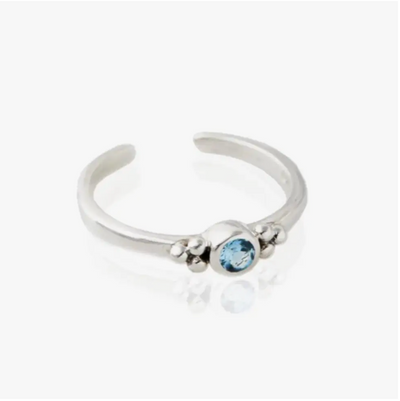 Holi Jewel Midi Or Toe Stacking Ring - Blue Topaz