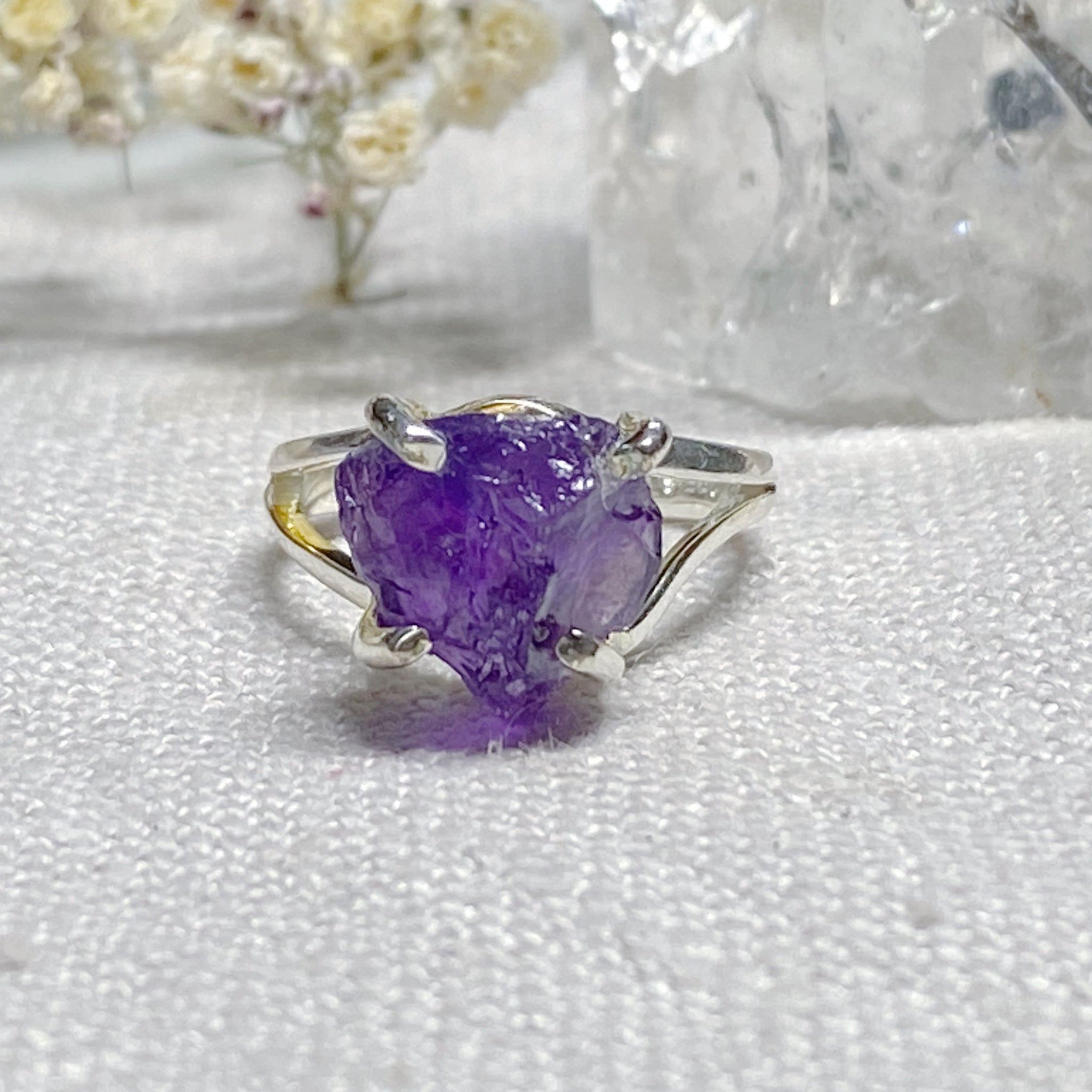 New 2024 S.925 Sterling Silver Amethyst Ring Size 6 final drop