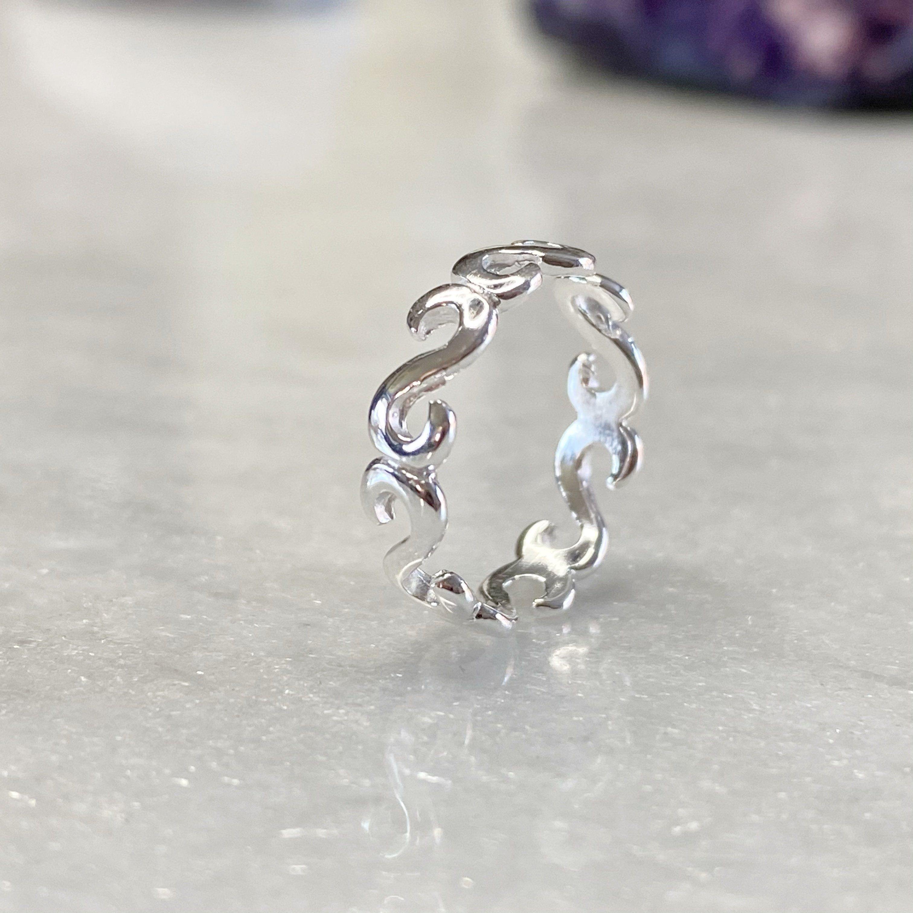 Sterling Silver Wave Toe Ring | Sterling Silver Toe Rings Presentation Box